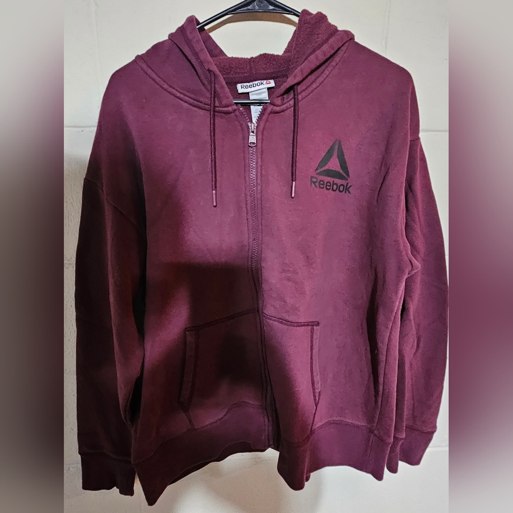 Reebok women's maroon zip up, XL